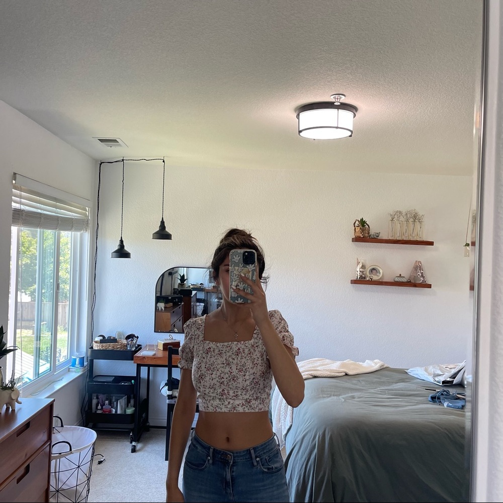 Cream floral top